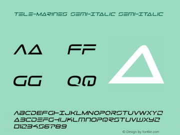 Tele-Marines Semi-Italic Semi-Italic Version 3.0; 2015 Font Sample