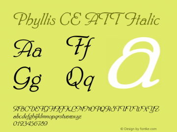 Phyllis CE ATT Italic Latin 2 : Version 1.2图片样张