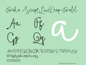 Boho ScriptLineDrop-Bold Version 1.000 Font Sample