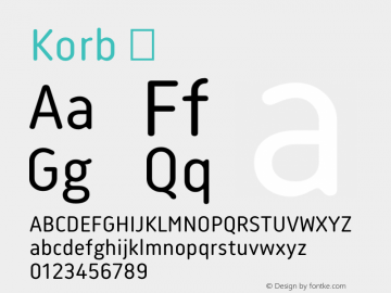 Korb ☞ Version 1.000;com.myfonts.easy.jcfonts.korb.regular.wfkit2.version.4ayP图片样张