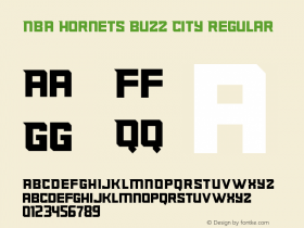 NBA Hornets Buzz City Regular Version 1.00 February 14, 2015, initial release Font Sample