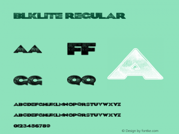 BlkLite Regular Version 1.00 February 12, 2015, initial release Font Sample