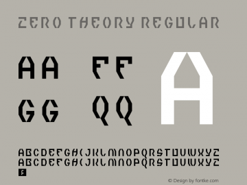 Zero Theory Regular Version 1.0 Font Sample