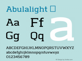 Abulalight ☞ Version 1.000;com.myfonts.easy.typesketchbook.abula.light.wfkit2.version.4dY2 Font Sample