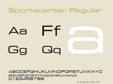 Sportscenter Regular Version 1.00 February 14, 2015, initial release Font Sample