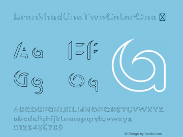 BronShadlineTwoColorOne ☞ Version 1.001;PS 001.001;hotconv 1.0.70;makeotf.lib2.5.58329;com.myfonts.easy.jeremia-adatte.bron-shadline.two-color-one.wfkit2.version.4kyK图片样张