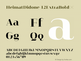 HeimatDidone-12ExtraBold ☞ Version 1.000;PS 001.000;hotconv 1.0.70;makeotf.lib2.5.58329;com.myfonts.easy.atlas-font-foundry.heimat-didone.12-extra-bold.wfkit2.version.4k6r图片样张