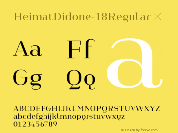 HeimatDidone-18Regular ☞ Version 1.000;PS 001.000;hotconv 1.0.70;makeotf.lib2.5.58329;com.myfonts.easy.atlas-font-foundry.heimat-didone.18-regular.wfkit2.version.4k7a Font Sample