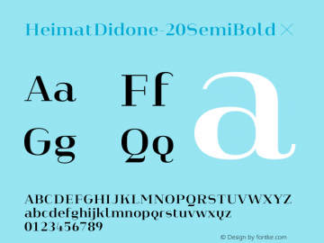 HeimatDidone-20SemiBold ☞ Version 1.000;PS 001.000;hotconv 1.0.70;makeotf.lib2.5.58329;com.myfonts.easy.atlas-font-foundry.heimat-didone.20-semi-bold.wfkit2.version.4k6g Font Sample