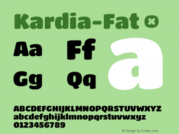 Kardia-Fat ☞ Version 1.000; ttfautohint (v1.1) -l 8 -r 50 -G 200 -x 14 -D latn -f none -w G -W -c;com.myfonts.easy.rfuenzalida.kardia.fat.wfkit2.version.4ies Font Sample