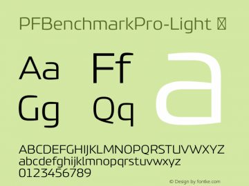 PFBenchmarkPro-Light ☞ Version 1.000;com.myfonts.easy.parachute.pf-benchmark-pro .light.wfkit2.version.4jRS图片样张