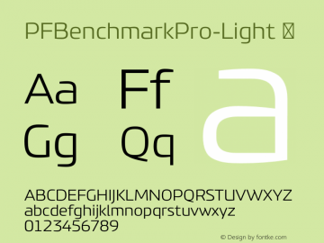 PFBenchmarkPro-Light ☞ Version 1.000;com.myfonts.easy.parachute.pf-benchmark-pro .light.wfkit2.version.4jRS Font Sample