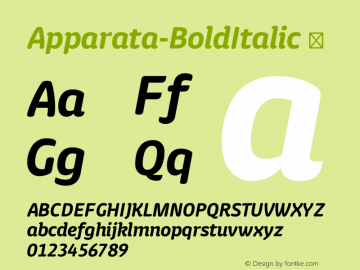 Apparata-BoldItalic ☞ Version 1.000;com.myfonts.easy.xavier-lanau.apparata.bold-italic.wfkit2.version.4kag图片样张