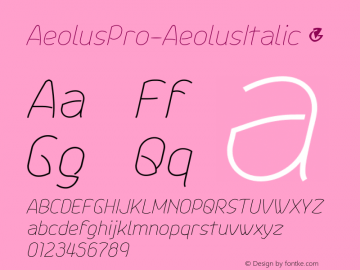 AeolusPro-AeolusItalic ☞ Version 1.000;com.myfonts.easy.dbsv-moulding-ideas.aeolus-pro.italic.wfkit2.version.4bWw Font Sample