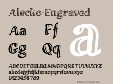 Alecko-Engraved ☞ 001.000;com.myfonts.easy.boris-marinov.alecko.engraved.wfkit2.version.3Fx2图片样张