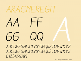 AracneRegIt ☞ Version 1.001;com.myfonts.easy.antipixel.aracne.italic.wfkit2.version.4hGr Font Sample