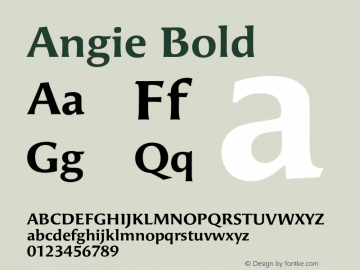 Angie Bold 001.000 Font Sample