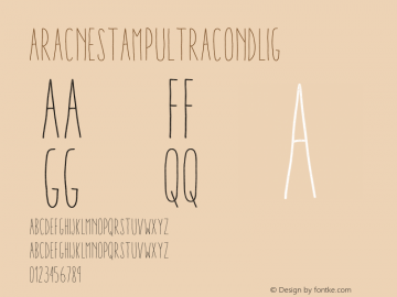 AracneStampUltraCondLig ☞ Version 1.001;com.myfonts.easy.antipixel.aracne-ultra-condensed.stamp-light.wfkit2.version.4hCd Font Sample