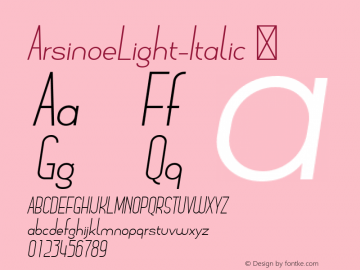 ArsinoeLight-Italic ☞ Version 1.001;com.myfonts.easy.pburgiel.arsinoe.light-italic.wfkit2.version.3G19图片样张