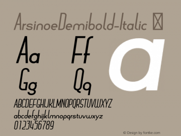 ArsinoeDemibold-Italic ☞ Version 1.001;com.myfonts.easy.pburgiel.arsinoe.demibold-italic.wfkit2.version.3G1Z图片样张