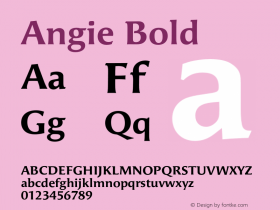 Angie Bold 001.000 Font Sample