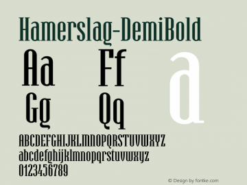 Hamerslag-DemiBold ☞ Version 1.000;com.myfonts.easy.pburgiel.hamerslag.demi-bold.wfkit2.version.43xE Font Sample