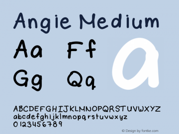 Angie Medium Version 001.000 Font Sample