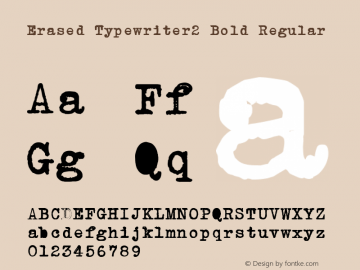 Erased Typewriter2 Bold Regular Version 1.00 February 17, 2015, initial release图片样张