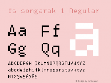 fs songarak 1 Regular Version 1.0 Font Sample
