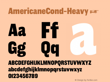 AmericaneCond-Heavy ☞ Version 1.000;com.myfonts.easy.hvdfonts.americane-condensed.heavy.wfkit2.version.4mLt图片样张