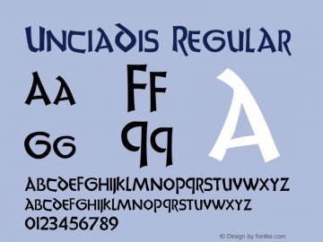 UnciaDis Regular Unknown Font Sample