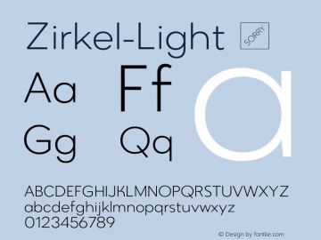 Zirkel-Light ☞ Version 1.000;PS 001.000;hotconv 1.0.70;makeotf.lib2.5.58329 DEVELOPMENT;com.myfonts.easy.ondrej-kahanek.zirkel.light.wfkit2.version.4cuC Font Sample