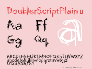 DoublerScriptPlain ☞ Macromedia Fontographer 4.1.2 5/7/01;com.myfonts.easy.dsgnhaus.doubler-script.plain.wfkit2.version.rZv Font Sample