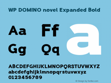 WP DOMINO novel Expanded Bold Version 0.100 Font Sample