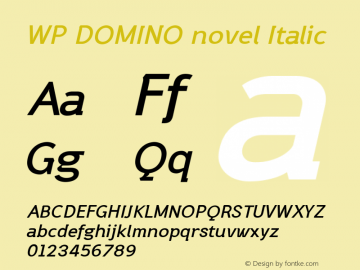WP DOMINO novel Italic Version 0.100 Font Sample