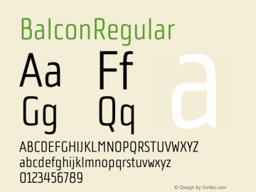 BalconRegular ☞ Version 1.000;com.myfonts.easy.tdf.balcon.regular.wfkit2.version.4hd8 Font Sample