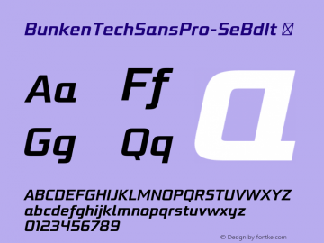 BunkenTechSansPro-SeBdIt ☞ Version : 1.019;com.myfonts.easy.buntype.bunken-tech-sans-pro.semibold-italic.wfkit2.version.4hFG Font Sample