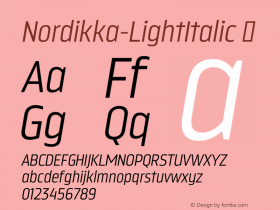 Nordikka-LightItalic ☞ Version 1.000;com.myfonts.easy.mendoza-vergara.nordikka.light-italic.wfkit2.version.4mQZ Font Sample