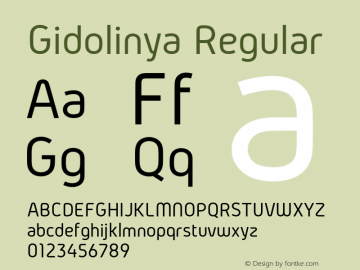 Gidolinya Regular Version 1.0.3 Font Sample