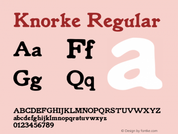 Knorke Regular Version 1.000 Font Sample