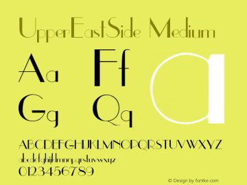UpperEastSide Medium Version 001.001 Font Sample
