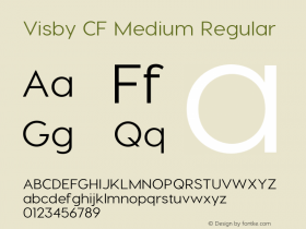 Visby CF Medium Regular Version 1.005;PS 001.005;hotconv 1.0.70;makeotf.lib2.5.58329 Font Sample