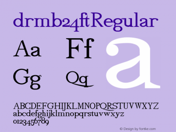 drmb24 Regular Version 001.001 Font Sample