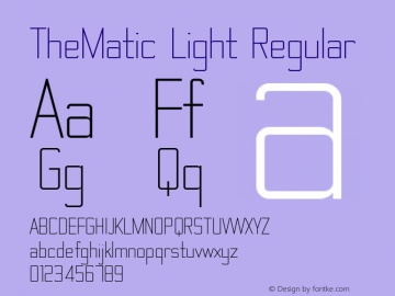 TheMatic Light Regular Version 1.00 February 25, 2015, initial release图片样张