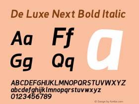 De Luxe Next Bold Italic Version 2.00图片样张