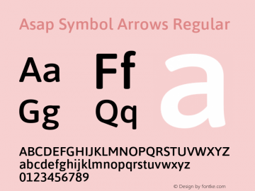 Asap Symbol Arrows Regular Version 1.000;PS 001.000;hotconv 1.0.70;makeotf.lib2.5.58329 Font Sample