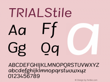 TRIALStile ☞ Version 1.000;com.myfonts.fsdesign.stile.trial-stile.wfkit2.42CF Font Sample