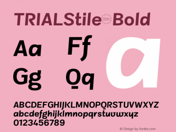 TRIALStile-Bold ☞ Version 1.000;com.myfonts.fsdesign.stile.trial-stile-bold.wfkit2.42CE Font Sample