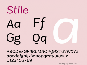 Stile ☞ Version 1.000;com.myfonts.easy.fsdesign.stile.stile.wfkit2.version.3Uf1图片样张