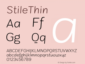 StileThin ☞ Version 1.000;com.myfonts.fsdesign.stile.thin.wfkit2.3Uf3 Font Sample